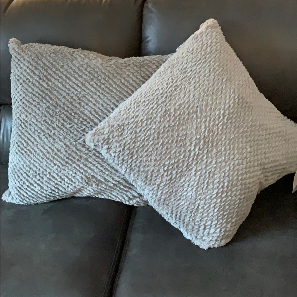 Gray accent pillows